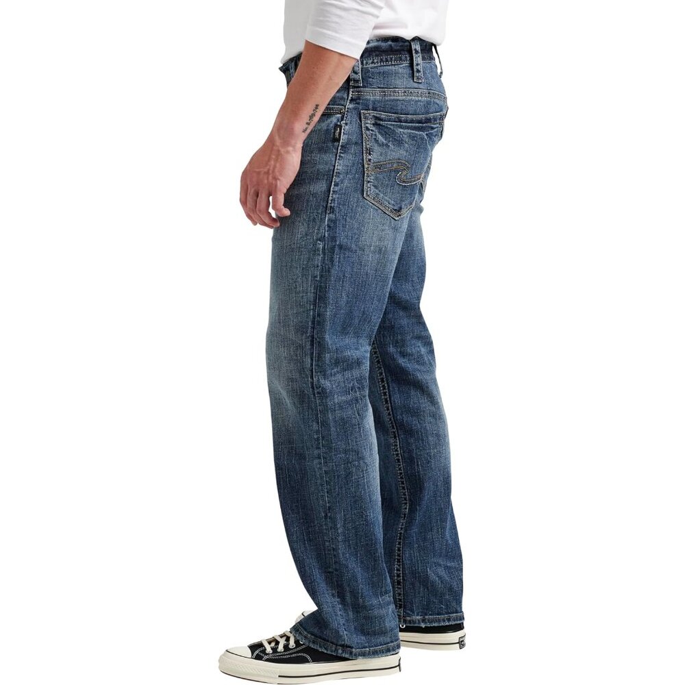 Silver Jeans Co. Men's Gordie Relaxed Fit Straight Leg Jeans 34x32 - Picture 2 of 6